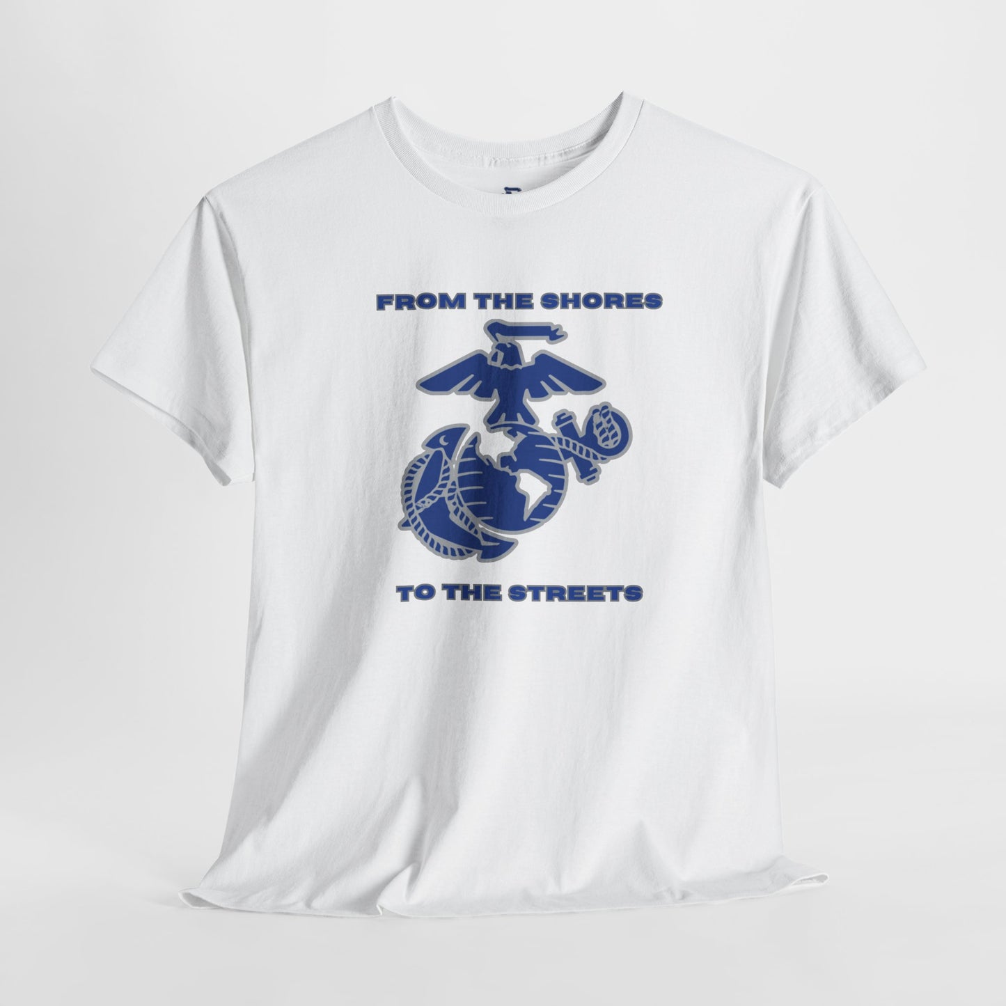 White Short-sleeve T-Shirt with Blue and Gray Front Logo for Law Enforcement/First Responder