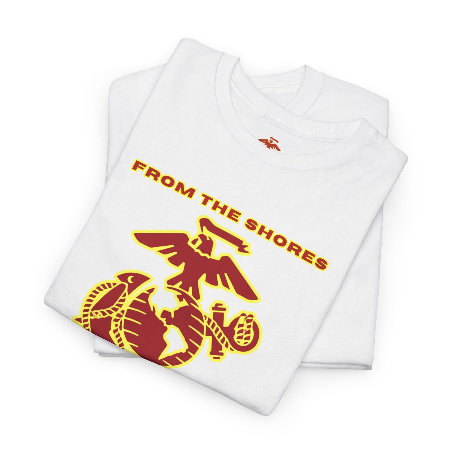 White Short-sleeve T-Shirt with Red and Yellow Front Logo for Firefighter/First Responder