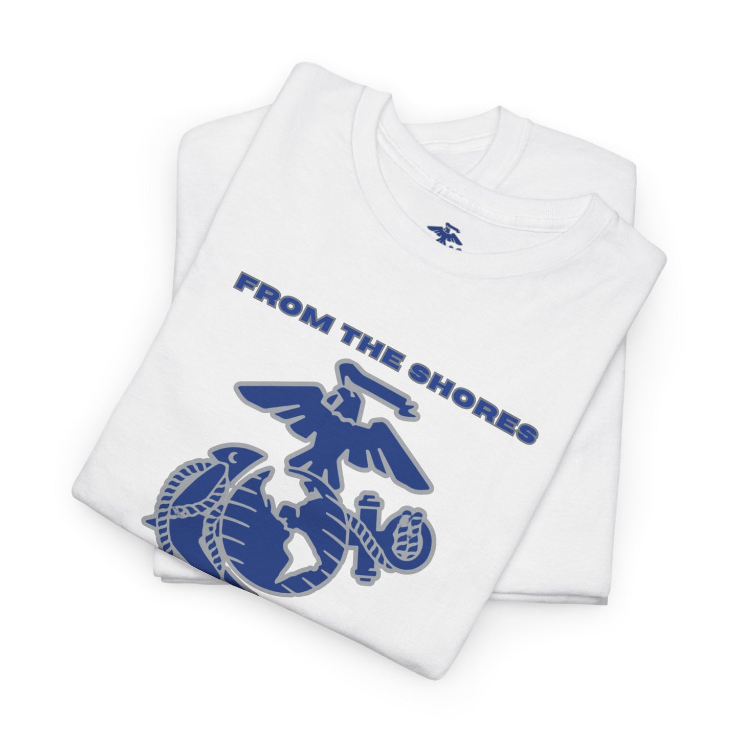 White Short-sleeve T-Shirt with Blue and Gray Front Logo for Law Enforcement/First Responder