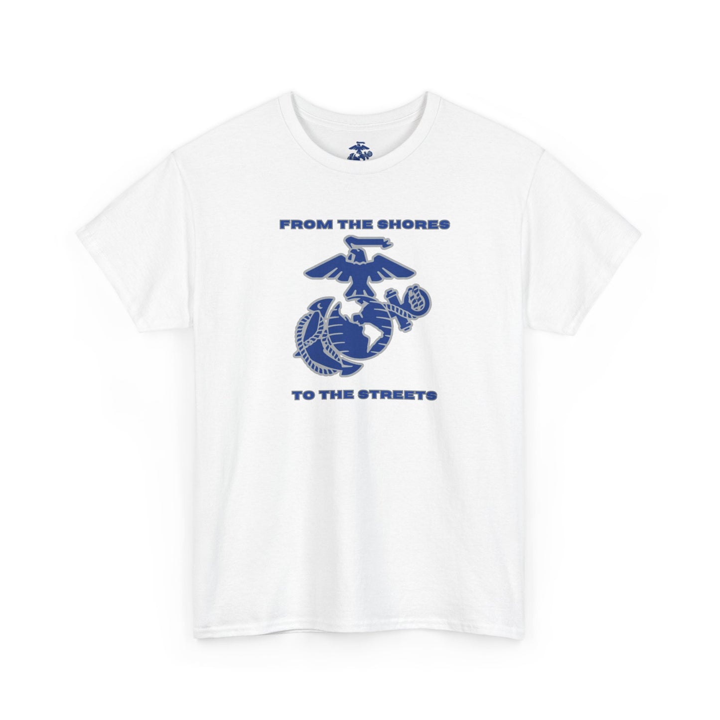 White Short-sleeve T-Shirt with Blue and Gray Front Logo for Law Enforcement/First Responder